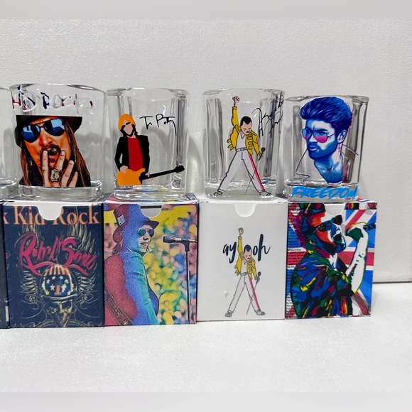 Men Rock/Pop Shot Glass/Gift Box set, Many Choices! - Picture 3 of 13